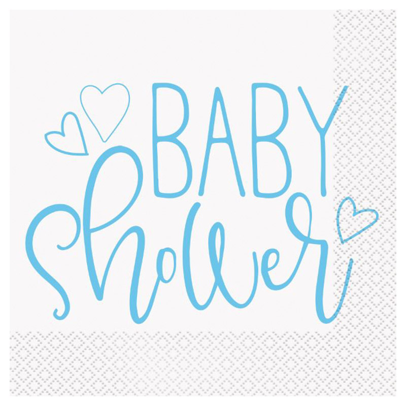 يونيك - مجموعة المناديل - قلوب - أزرق – عدد 16