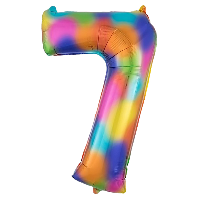 Amscan - Number 7 Balloon - 34" Rainbow