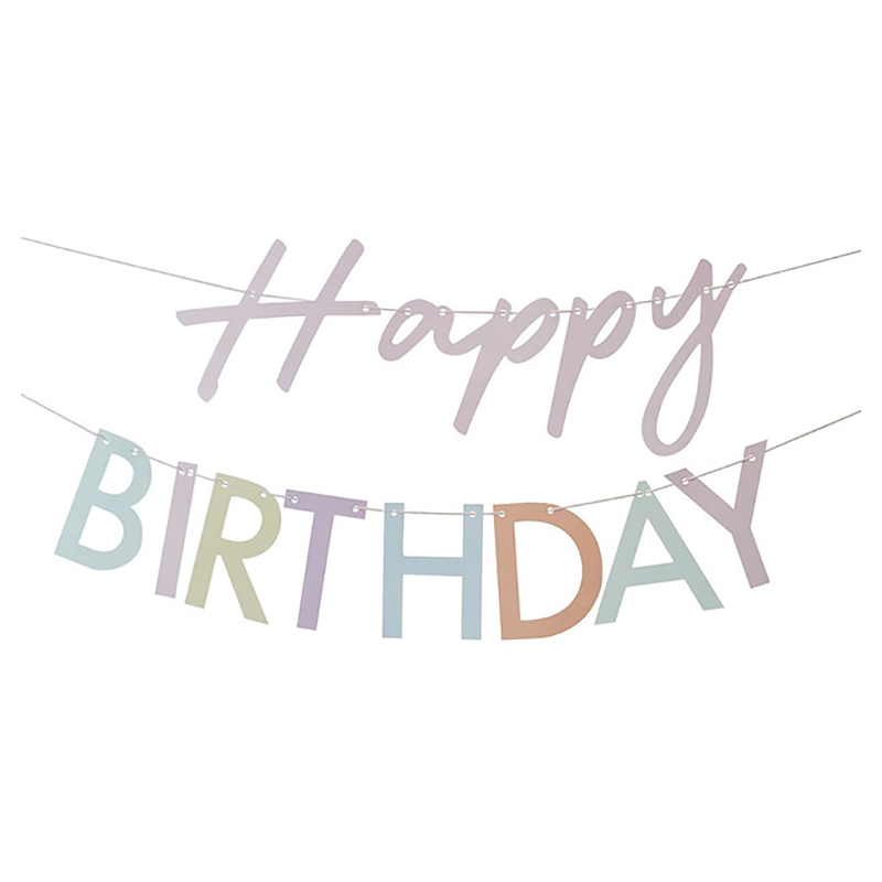 جنجر راي - زينة حفلات - Happy Birthday - باستيل