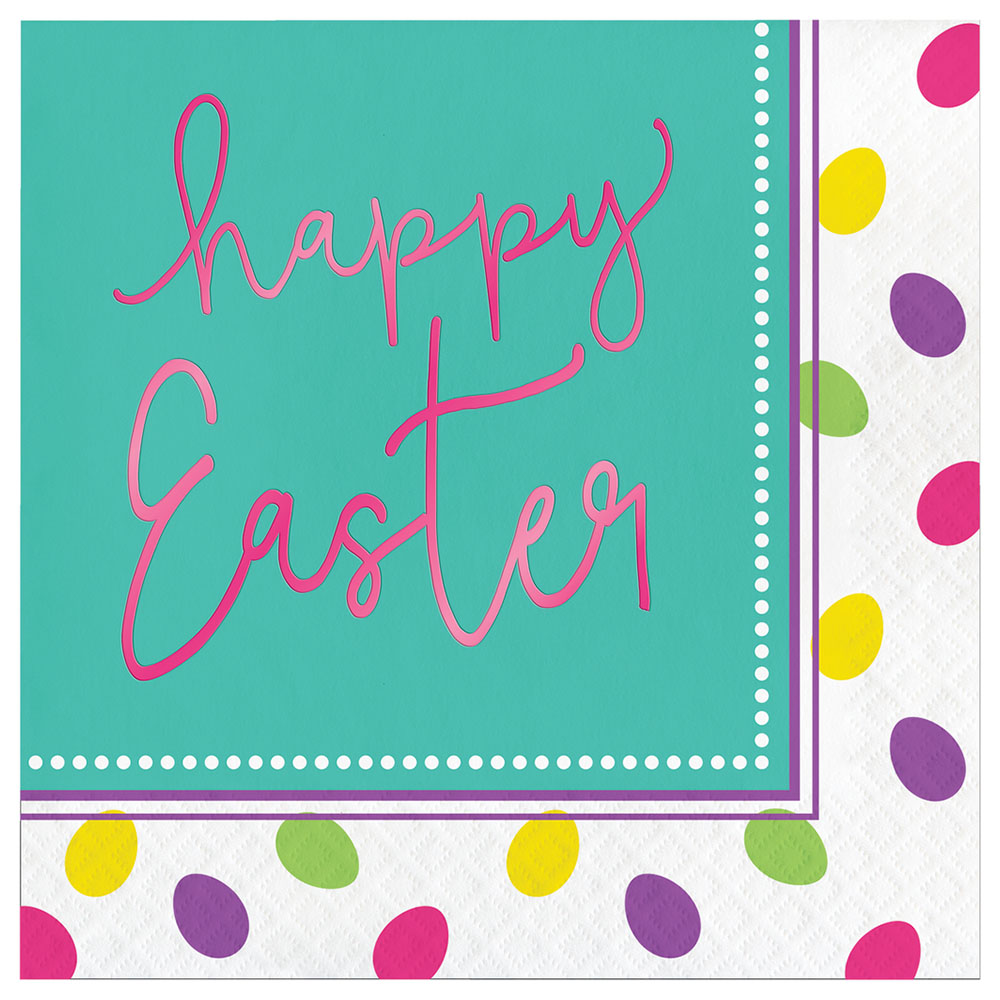 Creative Converting - Foil Easter Eggs Luncheon Napkins 16pc