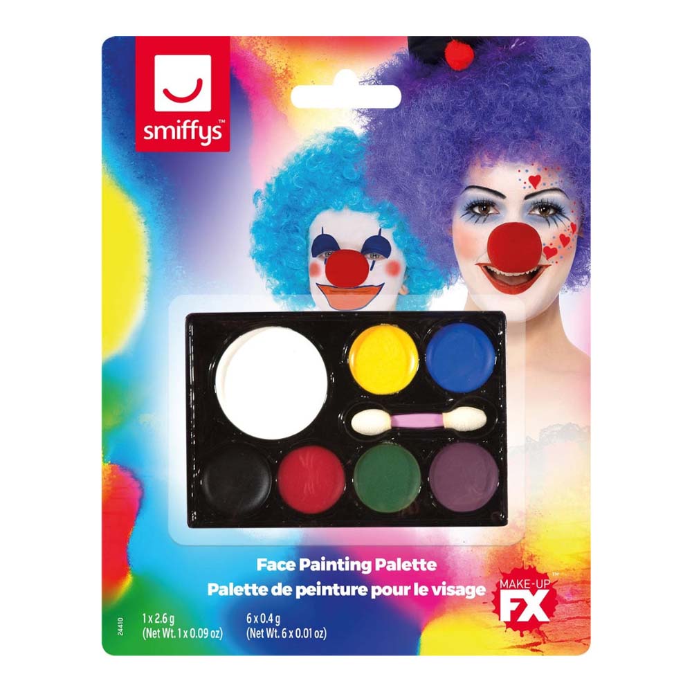 Smiffys - Face Painting Palette withApplicator & Greasepaints