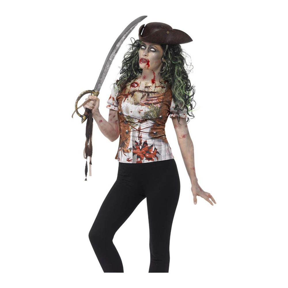 Smiffys - Zombie Pirate Wench T - Shirt