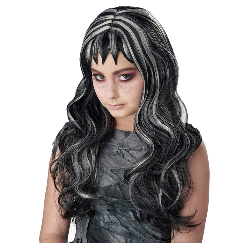 California Costumes - Gothic Streaks Female Wig - Black/Grey