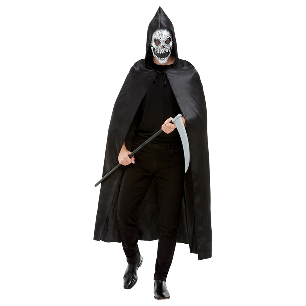 Smiffys - Grim Reaper Kit Black with Cape Mask & Scythe