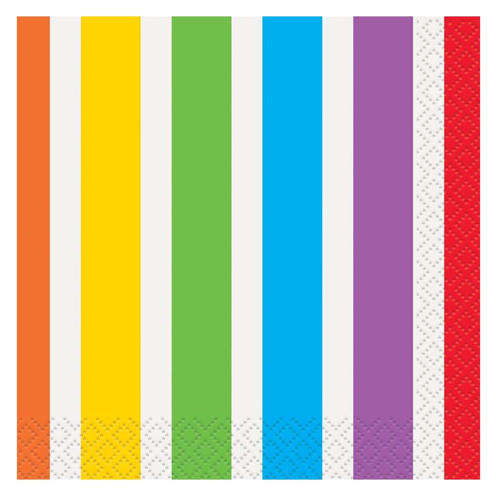 Party Zone - Rainbow Birthday Beverage Napkins 16pcs