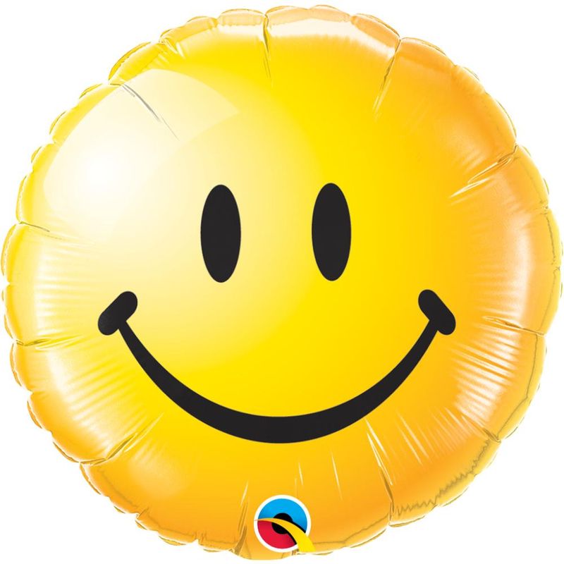 Qualatex - Non Message Smiley Face Yellow Foil 18in