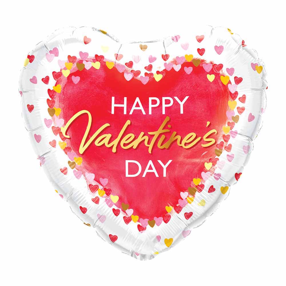 كوالاتيكس - بالون فويل قلوب عيد الحب بالألوان المائية - 18 إنش