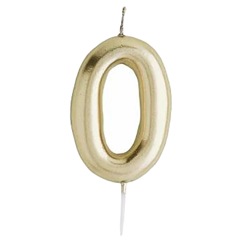 Hootyballoo - Number '0' Candle - Gold