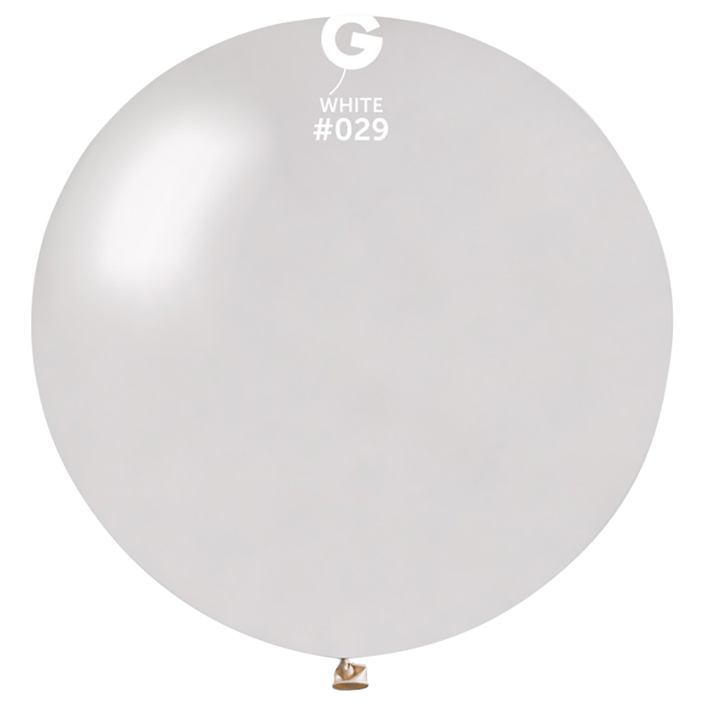 Gemar - White Metallic Balloon - 31-inch