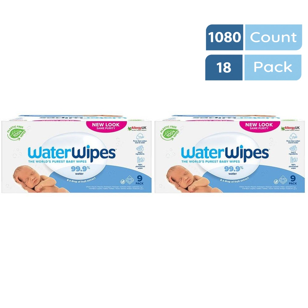 WaterWipes - Sensitive+ Unscented Baby Wipes - Pack of 18 - 1080 Pcs