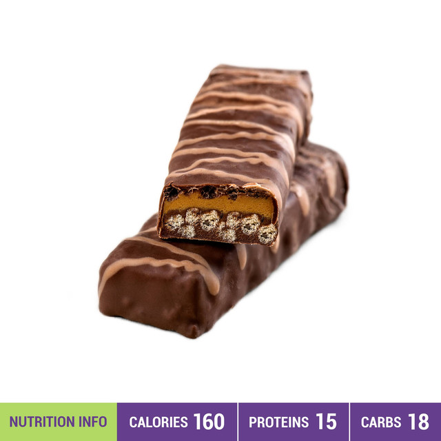 Qvie - Caramel Cocoa Bar - Pack of 7 - High-Protein Low-Calorie