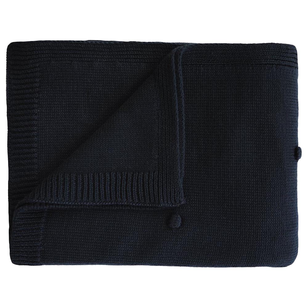 موشي - بطانية محبوكة منقطة - كحلي