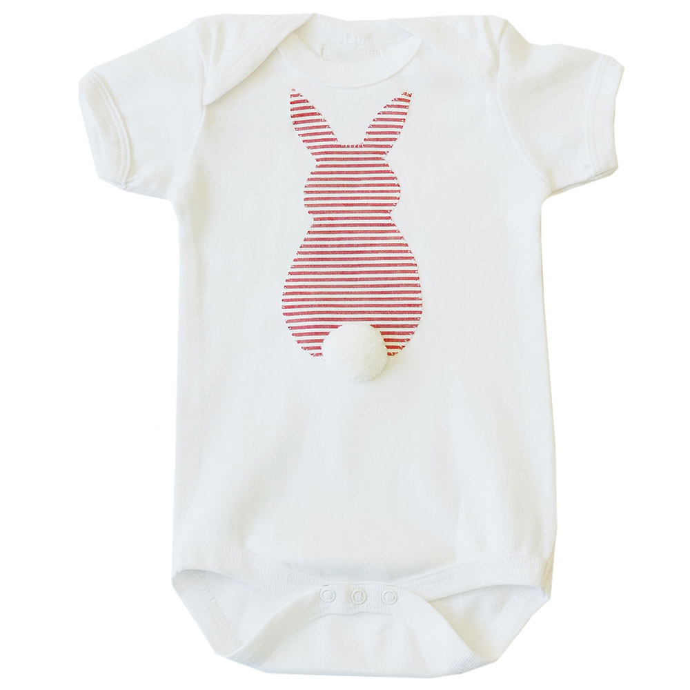 baa baa black SHEEP - Red Bunny Tail Bodysuit