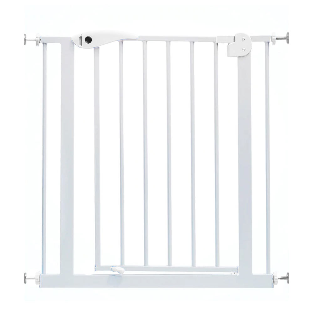 Baby Safe - Metal Safety LED Gate with Extension 10cm - White