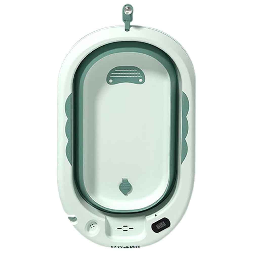 Eazy Kids - Foldable Bathtub with Thermometer & Mug - Green