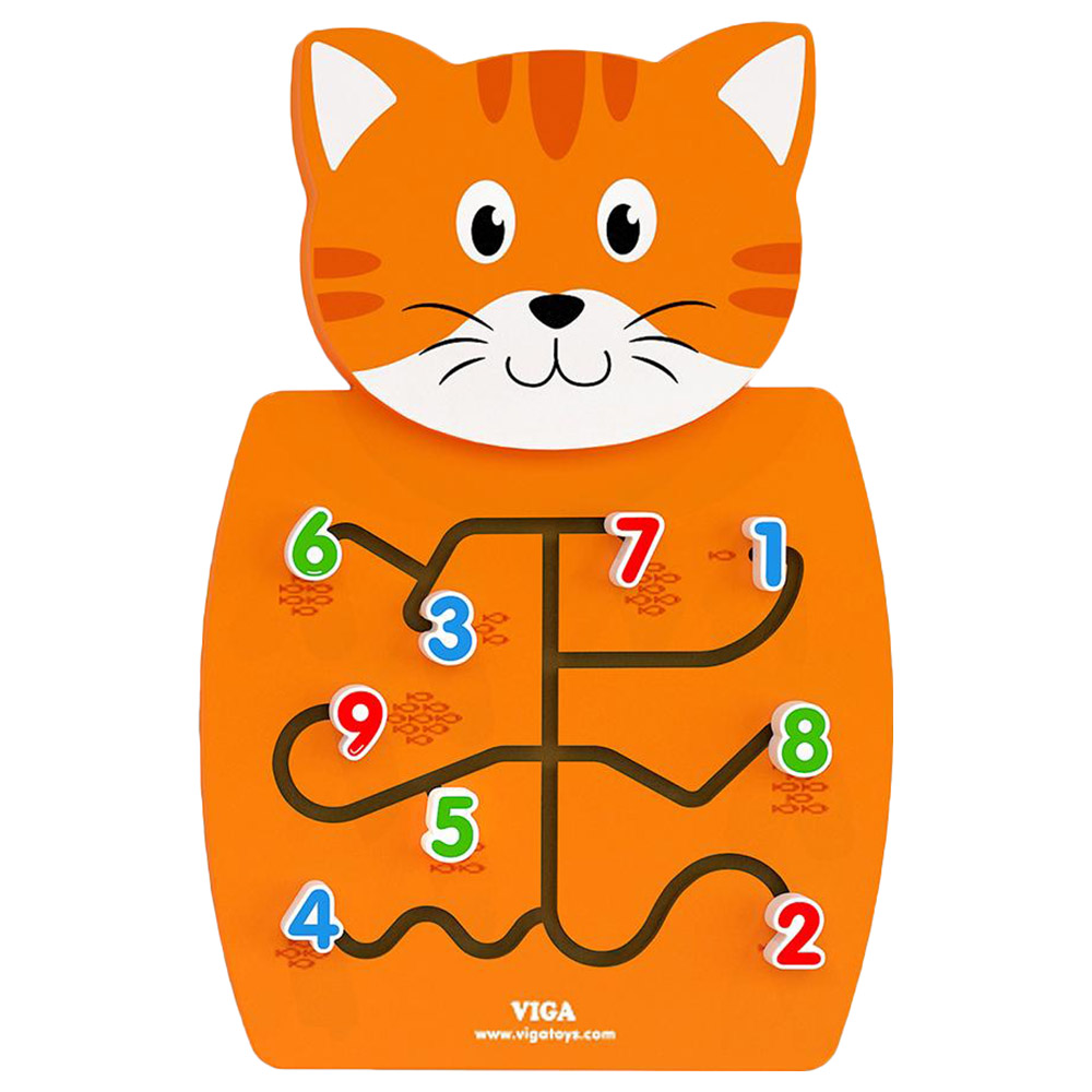 Viga - Animal Wall Toy Panels - Cat Matching Numbers
