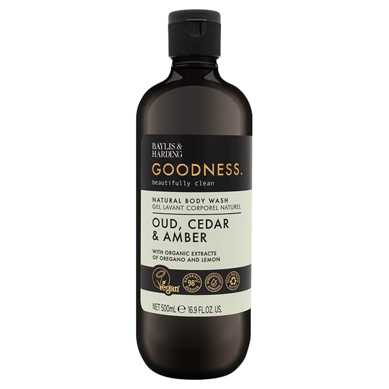 Baylis & Harding Goodness Natural Body Wash Oud Cedar and Amber 500ml