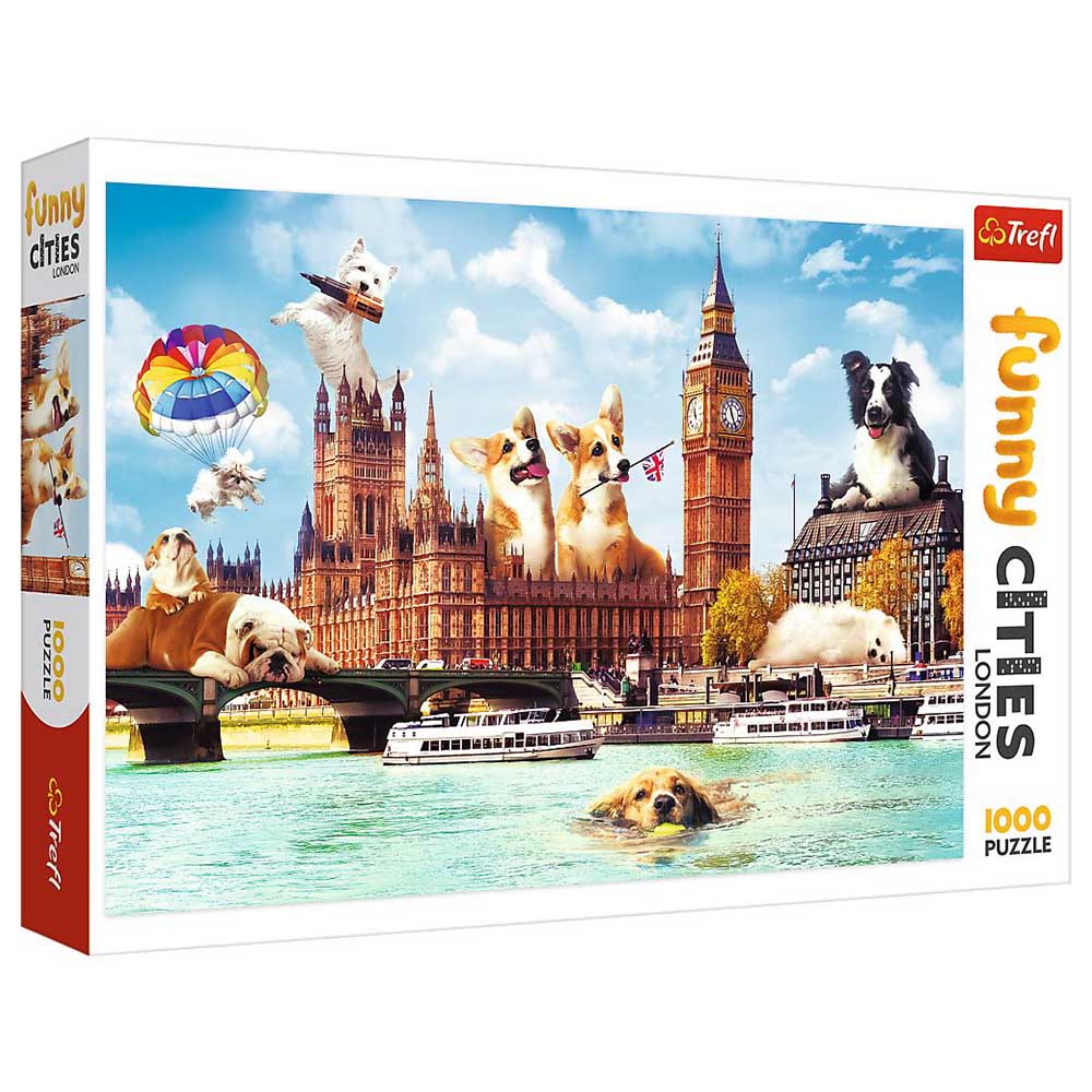 Trefl - Puzzles 1000 Funny Cities - Dogs In London