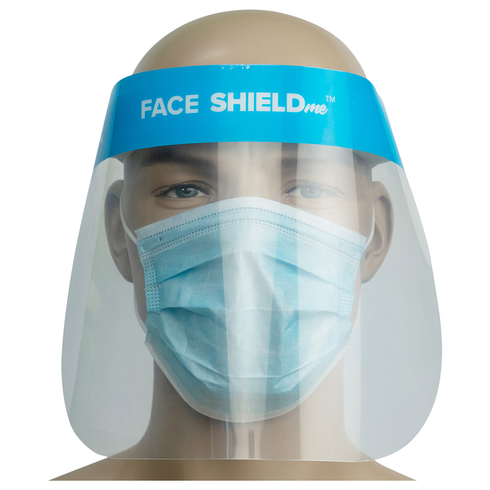 شيلد مي قناع حماية للوجه شفاف أزرق