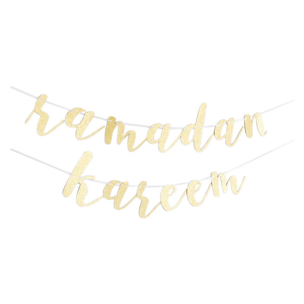 ويذ أ سبين - زينة رمضان كريم بخط متصل - ذهبي