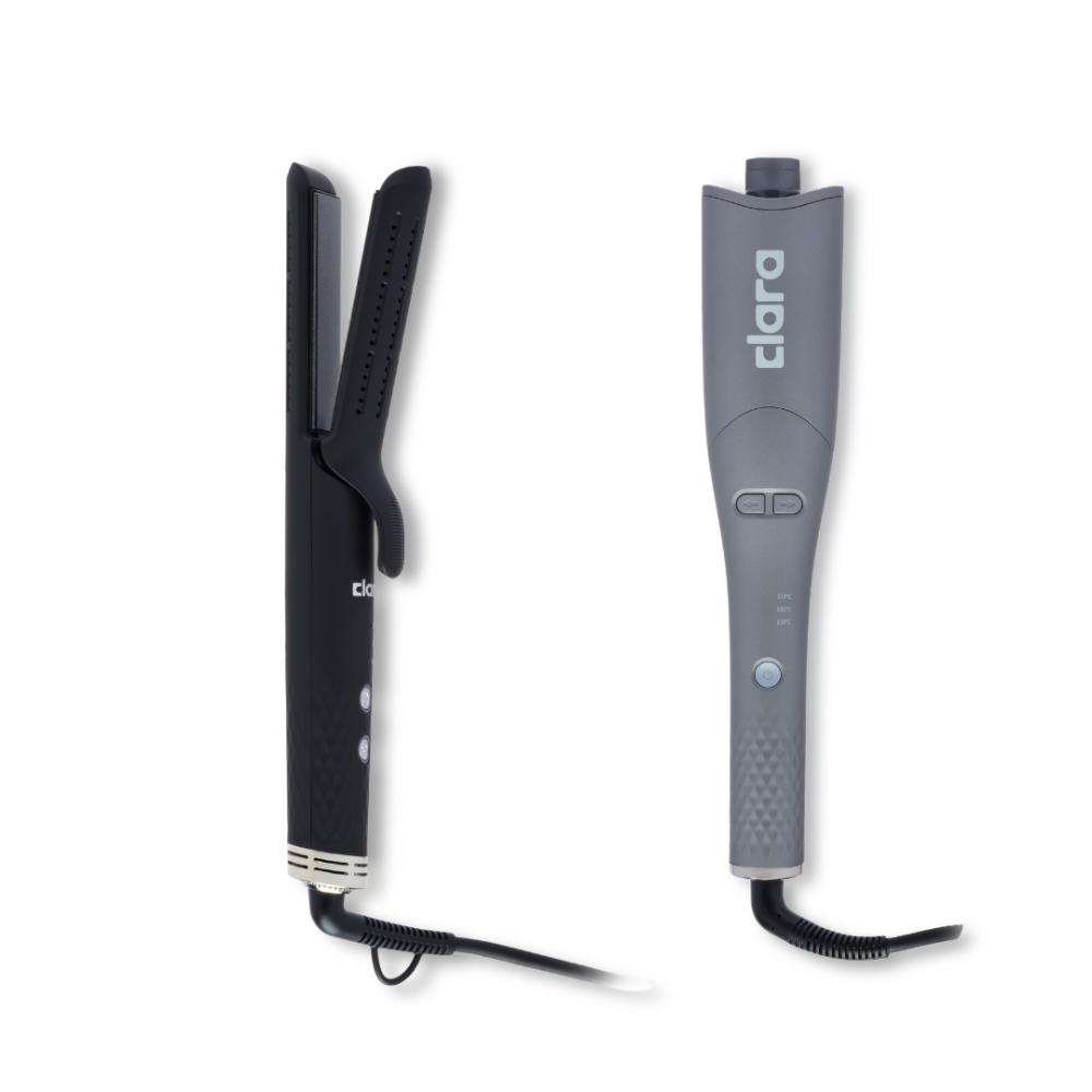 Clara - Auto Hair Curling Device With Hair Straightener & Styler - Grey