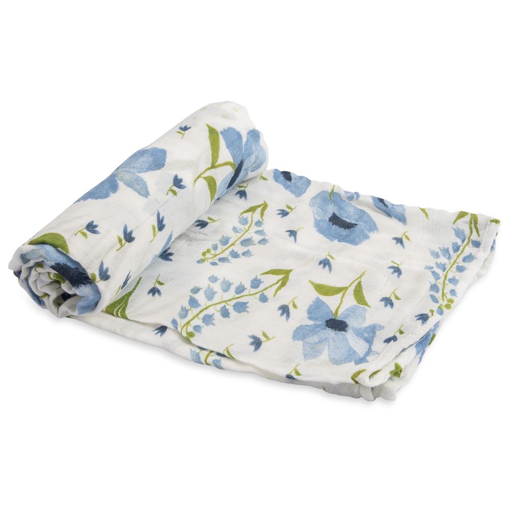 Little unicorn blue windflower crib sheet online