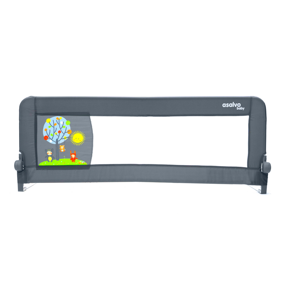 Asalvo - Personalized Bed Rail 2-in-1 - Animals Grey