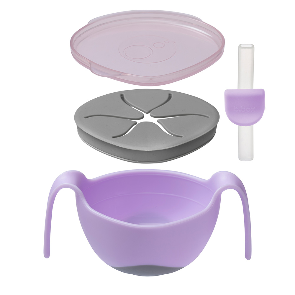 b.box Bowl And Straw - Boysenberry