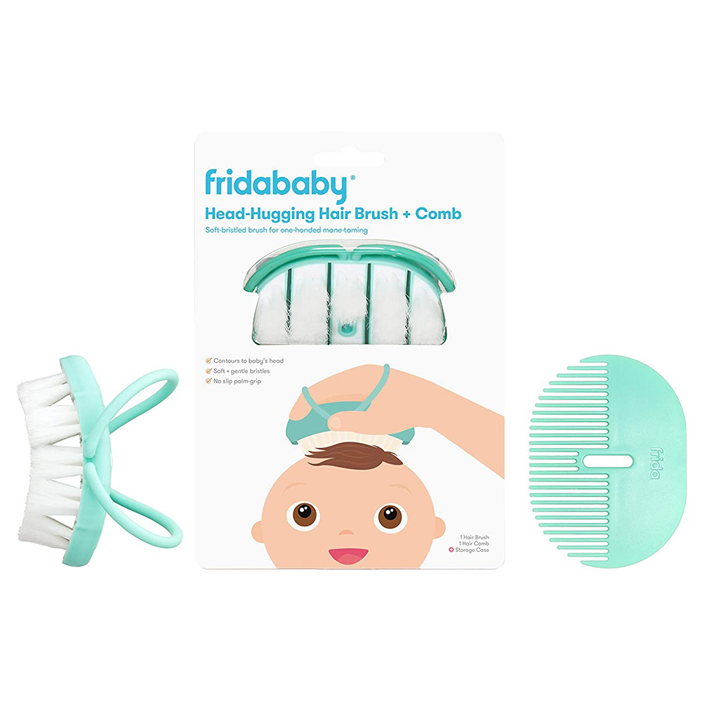 Fridababy - Head-Hugging Baby Hairbrush & Comb Set - Soft Bristles
