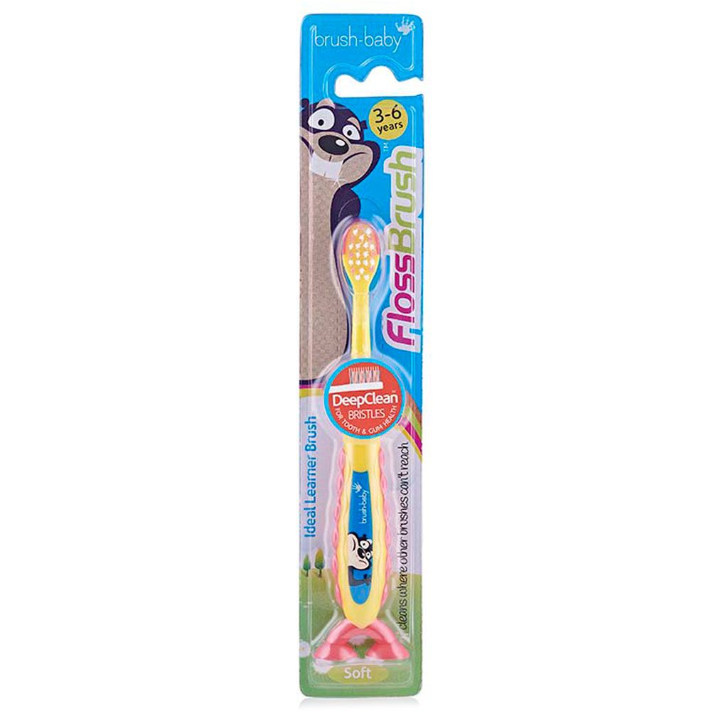 Brush Baby - FlossBrush 3-6y - Yellow