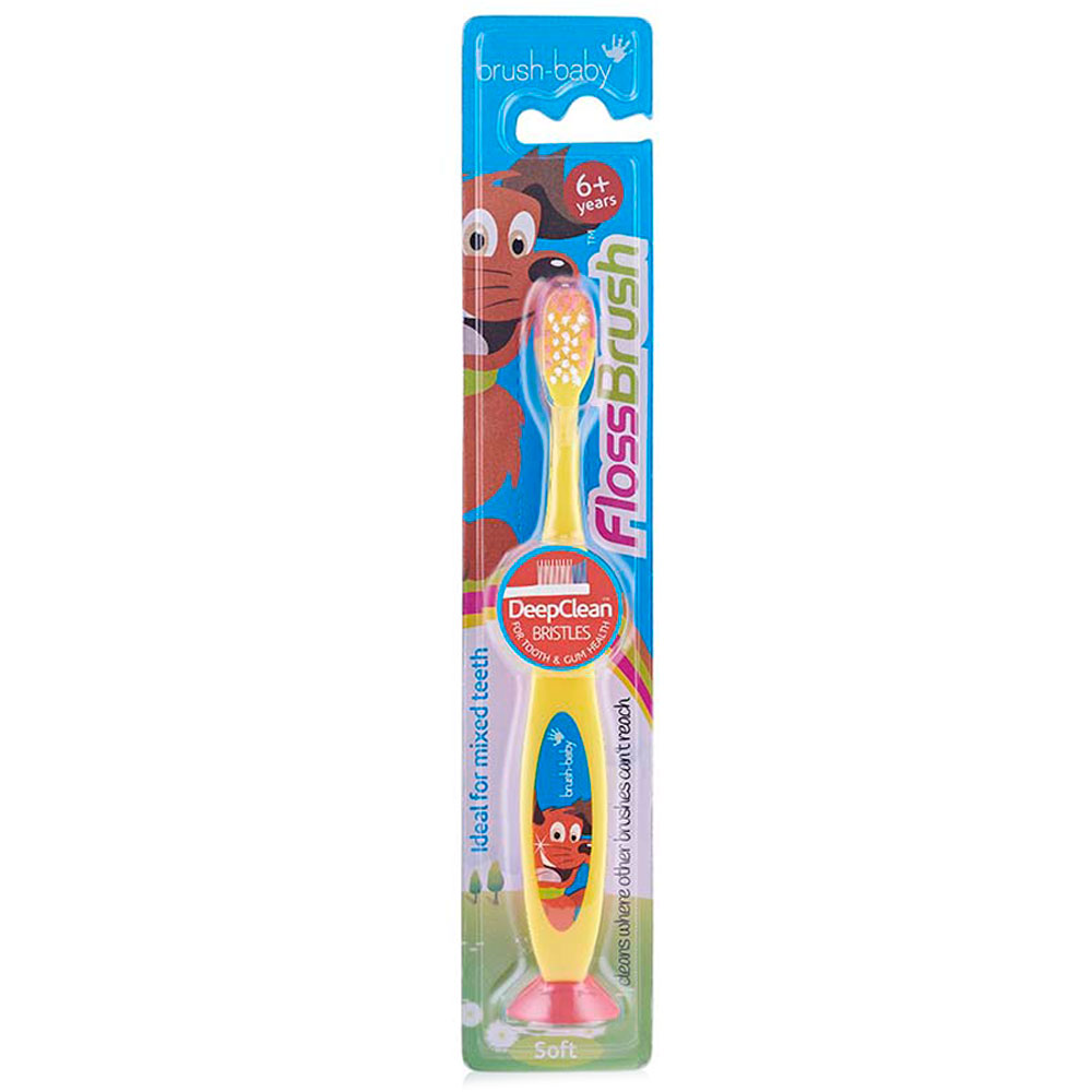 Brush Baby - FlossBrush 6y+ - Yellow