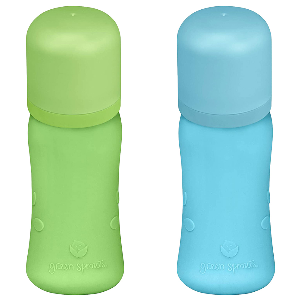 Green Sprouts - Baby Bottle with Silicone Cover 8oz - Pack of 2