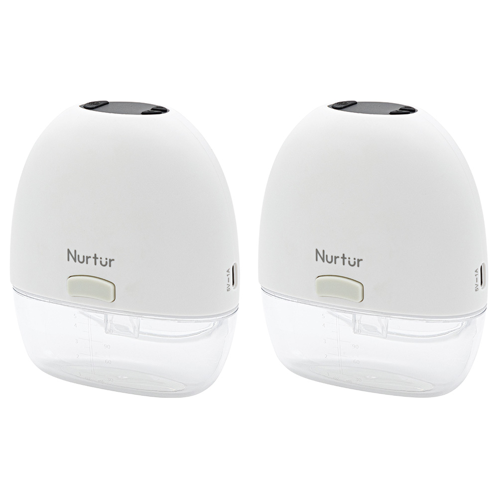 Nurtur - Hands Free Electric Breast Pump - White - 140ml - Pack of 2