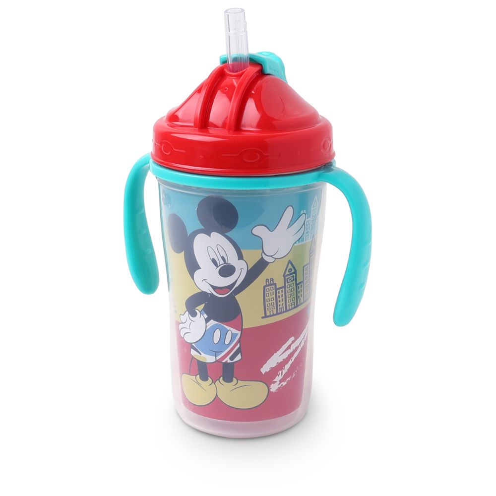 Disney - Insulated Straw Sippy Cup With Handle - Pink - 355ml