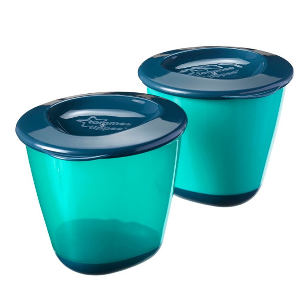 Tommee Tippee Explora Pop Ups Weaning Pots x 2 Blue Green