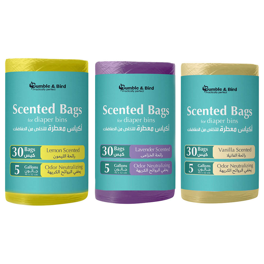 Bumble & Bird - Scented Nappy Bags - 90-PCS - 3 Scents