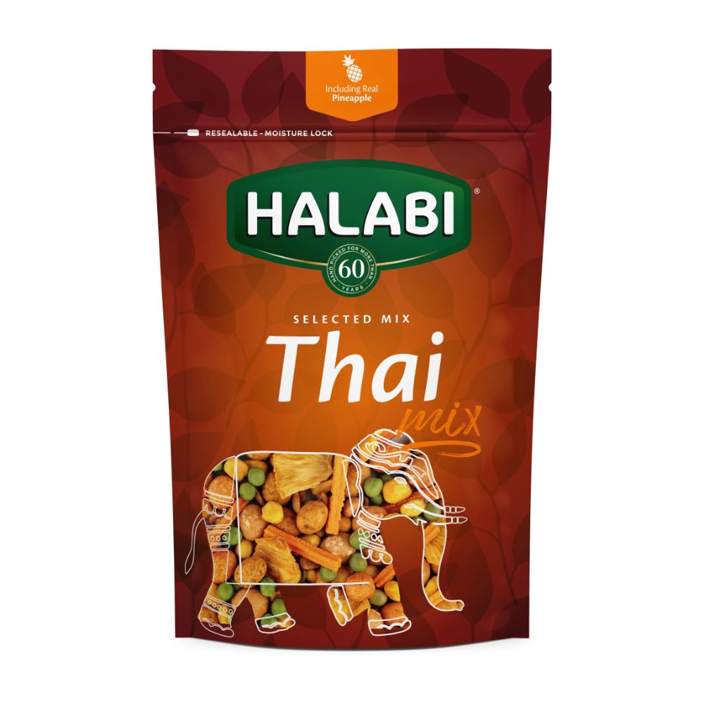 Halabi - Thai Mix - Baked Mixed Nuts with Peanuts & Corns - 175g
