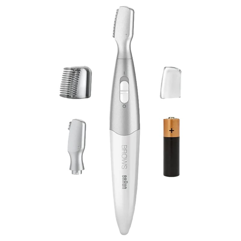 Braun FG1106 Mini Precision Eyebrows Trimmer with 4 Head - White
