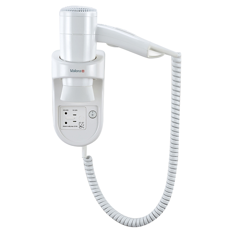 Valera Smart Wall Mount Hairdryer with Holder & Shaver Socket - 1200W