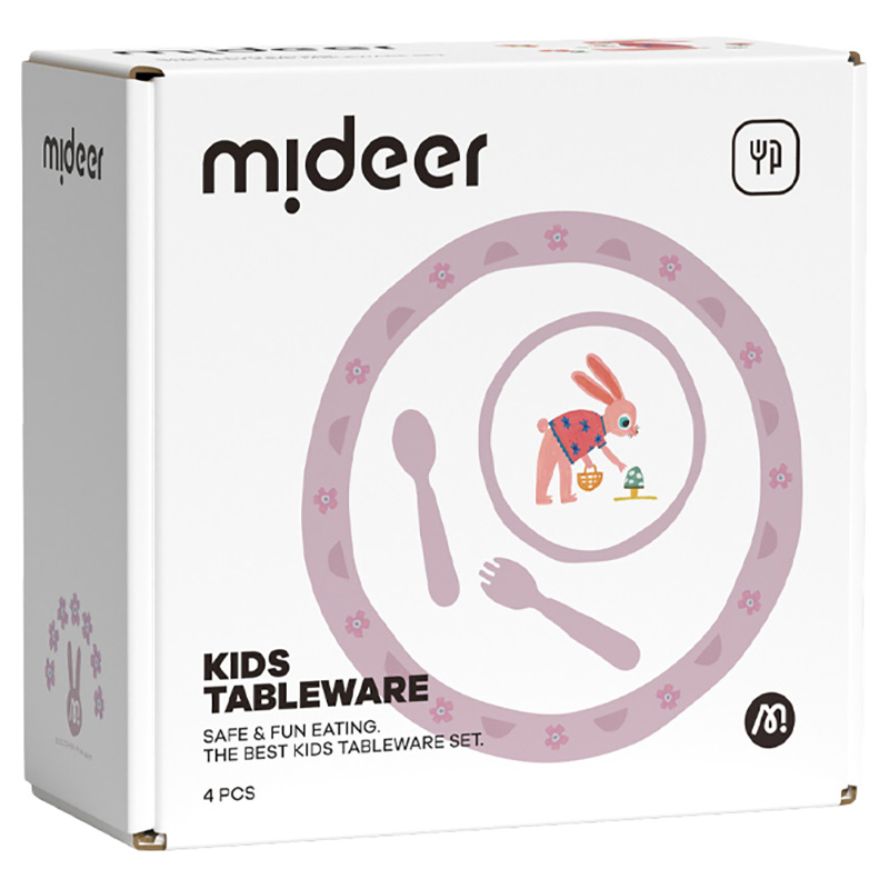 Mideer Kids Tableware Set - Mrs. Bunny - Pink