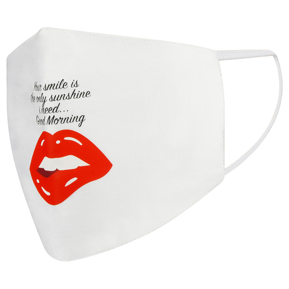 ProMax - 3-Layered Reusable Face Mask - Good Morning - White