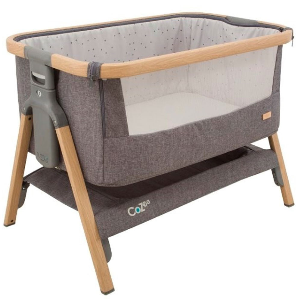 Tutti Bambini CoZee Air Bedside Wooden Crib Oak Charcoal Buy at Best Price from Mumzworld