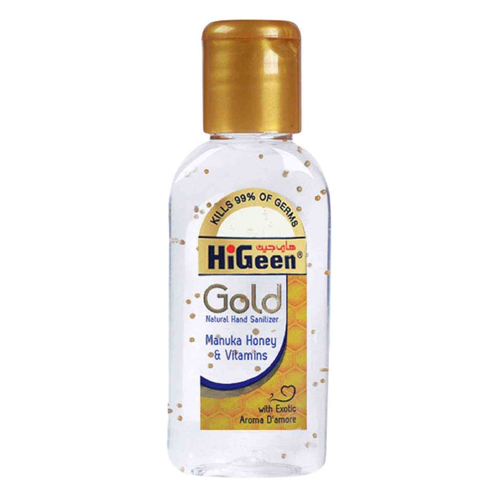 HiGeen - Antibacterial Hand Sanitizer Manuka Honey With Holder 50ml - Gold