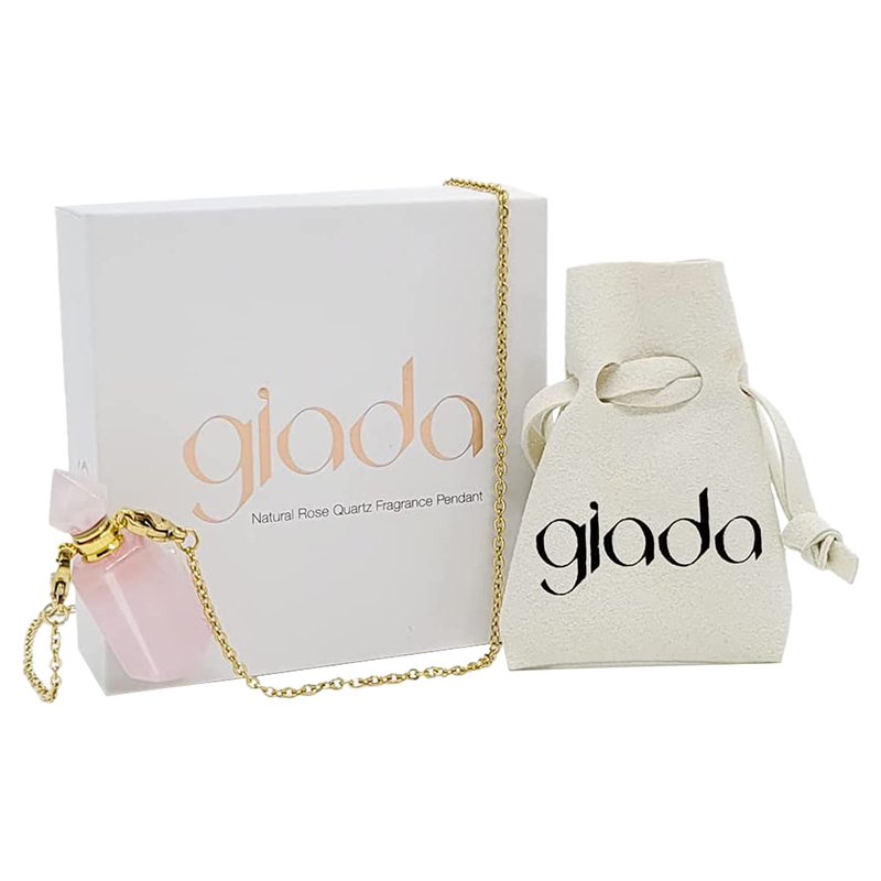 Giada - Genuine Rose Quartz Fragrance Pendant with Chain