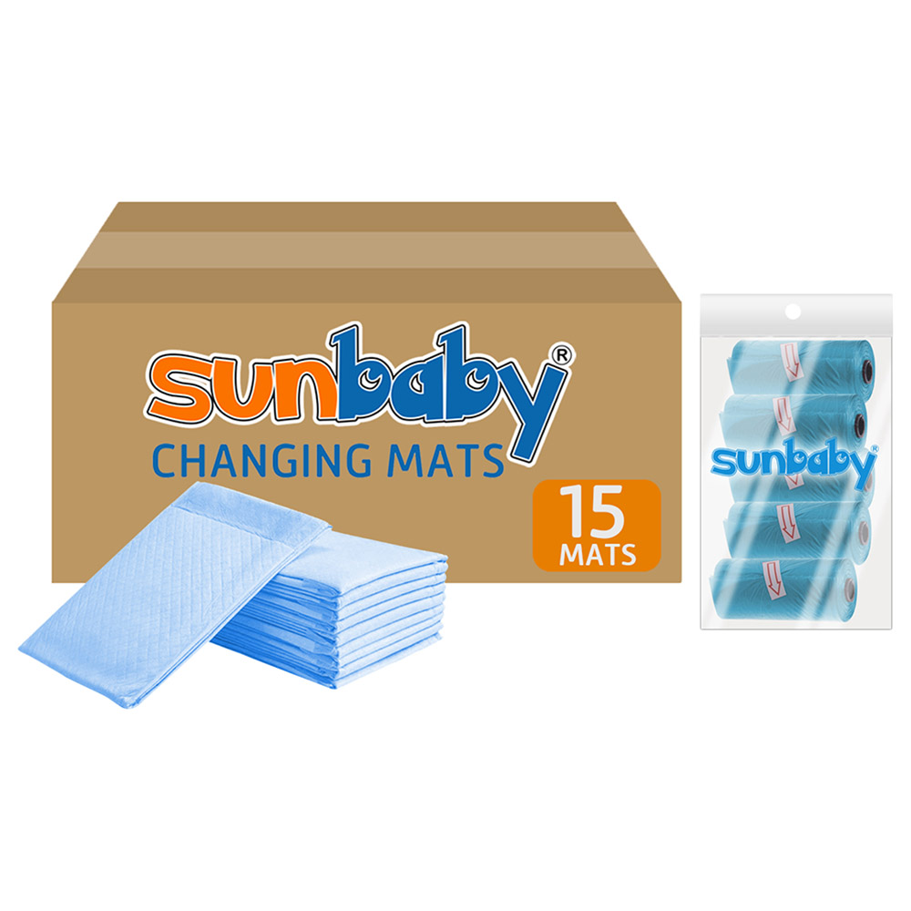 Sunbaby - Disposable Changing Mats with Scented Bag - Blue