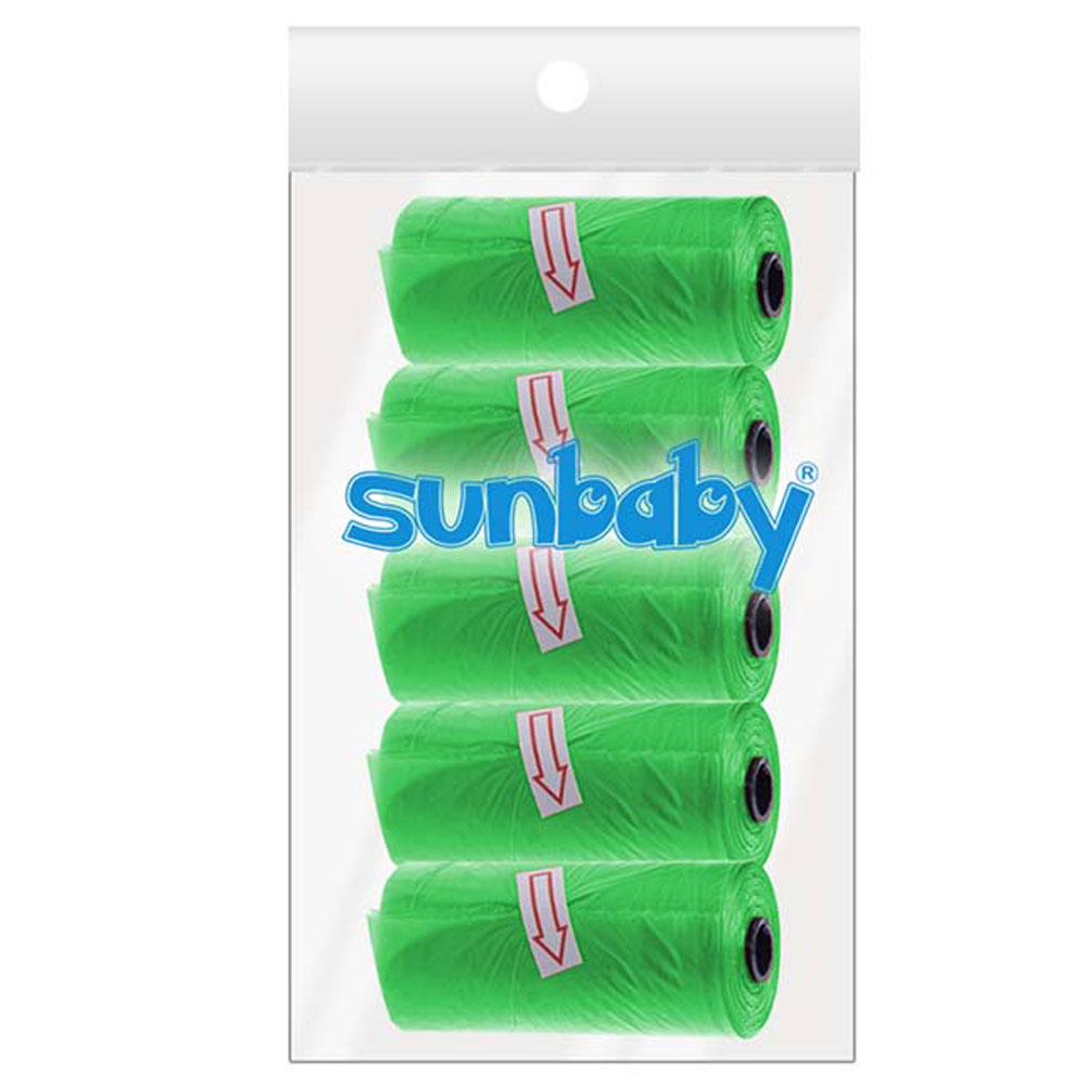 SunBaby - Scented Nappy Bag Pack of 5/75 Bags - Green
