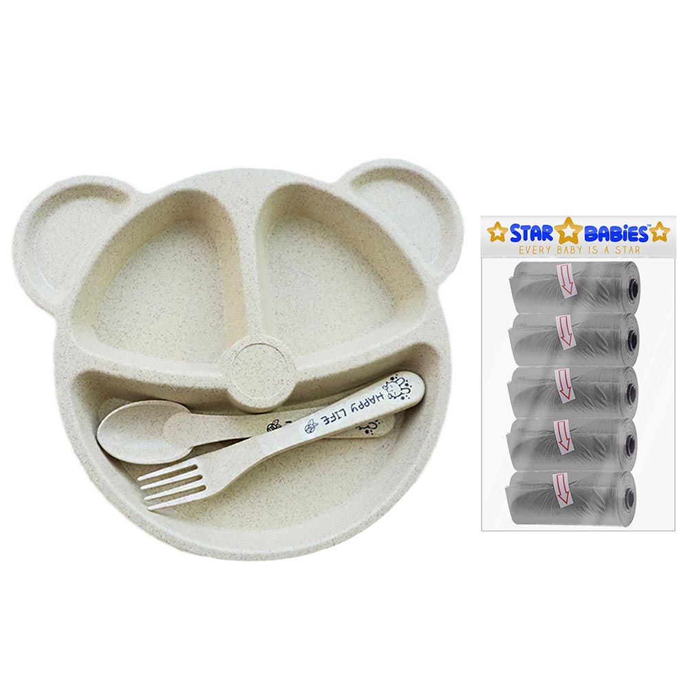 Star Babies - Scented Nappy Bag, Plate Set - Grey