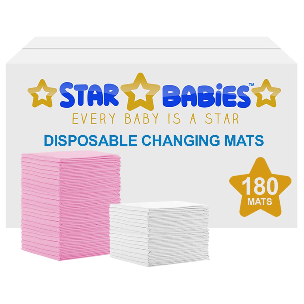 Star Babies - Disposable Changing mats (45x60cm) Large, Pack of 180 -Assorted