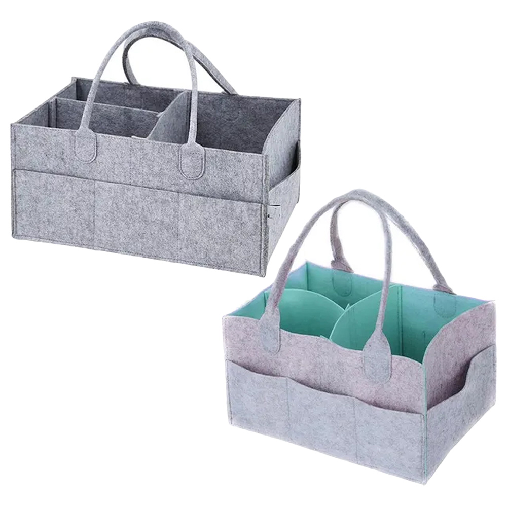 Star Babies - Caddy Diaper Bag - 2pcs - Grey & Grey Green