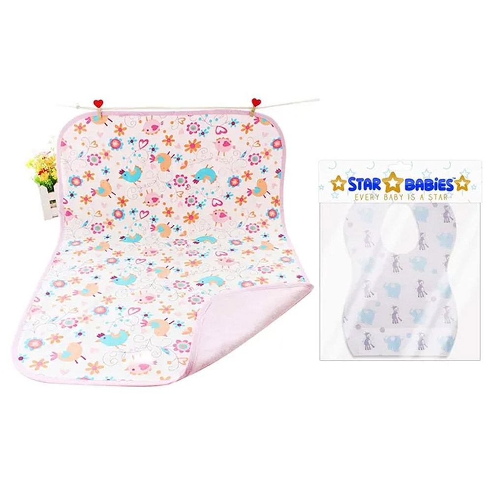 Star Babies - Reusable Changing Mat with Disposable Bibs 20pcs